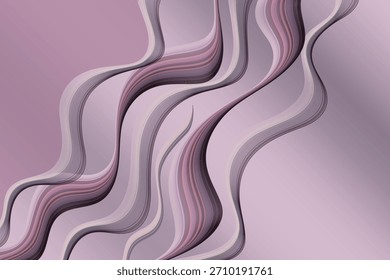 Una obra de arte abstracta digital exclusiva y editable, presenta Formas curvas suaves y fluidas que se asemejan a ondas o caminos fluidos. Una obra maestra de Vector de fondo de ilustración superpuesta l
