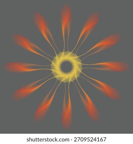 Una flor geométrica espirógrafo exclusiva y editable con abstracto geométrico. Una obra maestra de arte de Vector de loto o mandala del ilustrador de mezcla que usa pétalos de espirografo superpuestos.