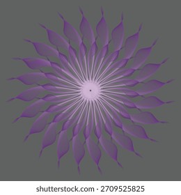 Una flor geométrica espirógrafo exclusiva y editable con abstracto geométrico. Una obra maestra de arte de Vector de loto o mandala del ilustrador de mezcla que usa pétalos de espirografo superpuestos.