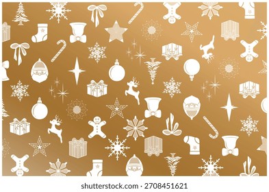 An exclusive and editable vector masterpiece artwork. Christmas themed seamless pattern with Christmas repeating motif illusion grid. Holiday vector pattern background.