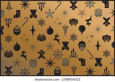Una obra maestra de Vector exclusiva y editable. Patrón sin fisuras temático de Navidades con Navidades que repiten la rejilla de ilusión del motivo. Fondo de patrón de Vector de Festiva.