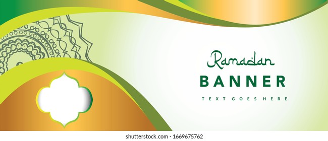 Exclusive and elegant green ramadan banners can be edited