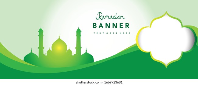 Exclusive and elegant green ramadan banners can be edited
