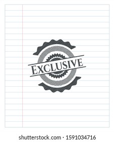 Exclusive emblem with pencil effect. Vector Illustration. Detailed.