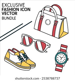 Pacote exclusivo de vetor de ícone de moda 
