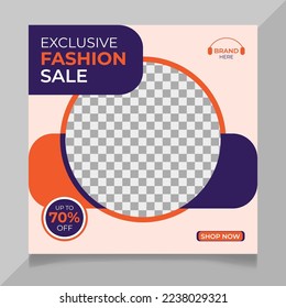 Exclusive fashion sale social media post design template