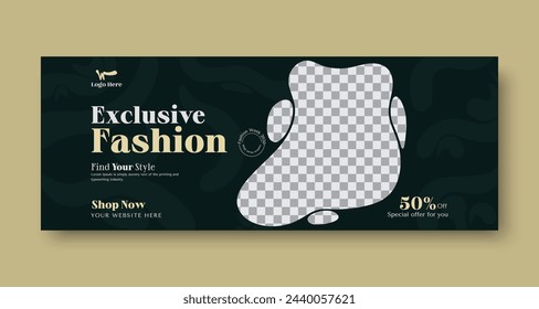 Exclusive fashion sales social media banner or discount banner template