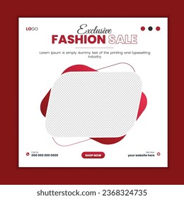 Exclusive Fashion Social Media Post Design. Instagram or web banner template for advertising.