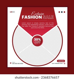 Exclusive Fashion Social Media Post Design. Instagram or web banner template for advertising.