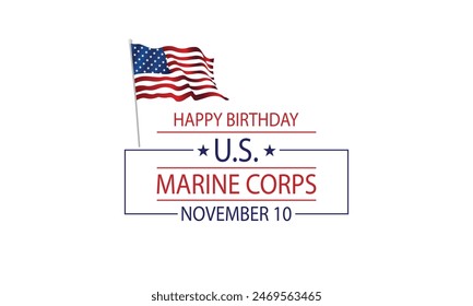 Exclusive Flag Text Design for the Marine Corps Birthday Celebration