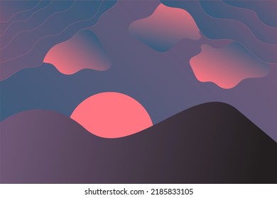 Exclusive Flat Sunset Background Design