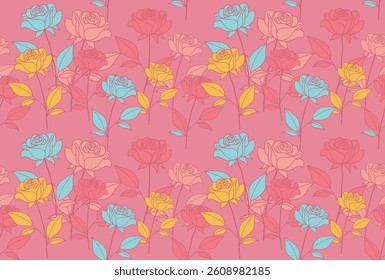 Exclusive floral motifs for textiles and various backgrounds
