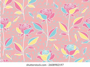 Exclusive floral motifs for textiles and various backgrounds