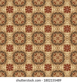 Exclusive flower motif for Jogja batik with seamless mocca color design.