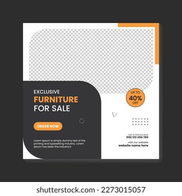 exclusive furniture promotion sale flyer social media instagram post template design