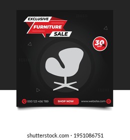 Exclusive Furniture sale social media post template 