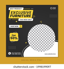 Exclusive furniture sale social media promotion banner template