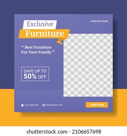 Exclusive furniture sale social media post template
