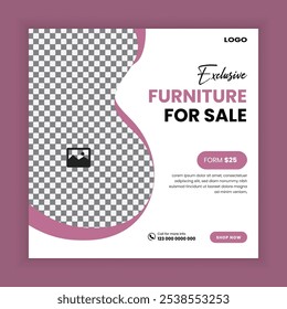 Exclusive furniture sale social media post banner design template 