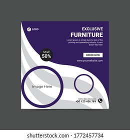 Exclusive furniture social media template