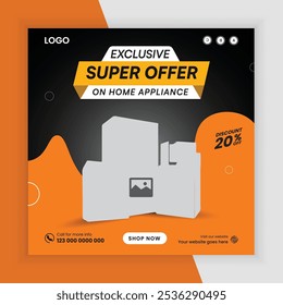 Exclusive Gadget Mega Sale Post Design Template or home appliance sale online banner design