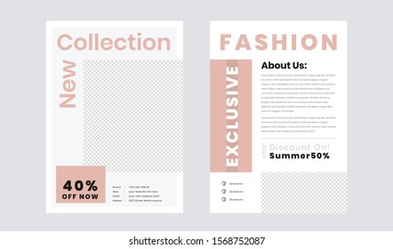 Exclusive geometric Collection Flyer Template Design . New Collection & 40% Off Concept Design.