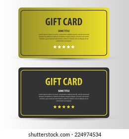 Exclusive gift card with stars. vector template