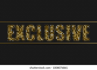 Exclusive golden halftone advertising sign with geometric pattern for your design