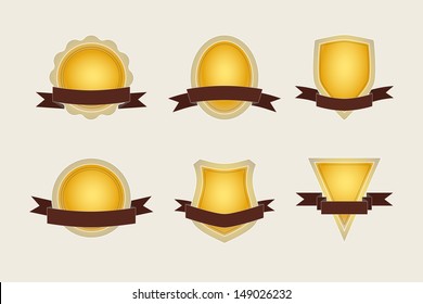 Exclusive golden label sticker set - Vector illustration