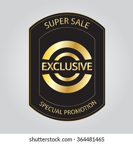 exclusive golden label,vector illustration