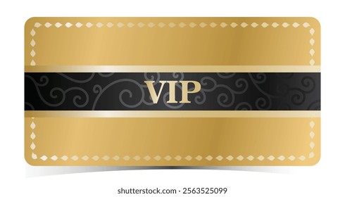 Exclusive Golden VIP card, Gold and black pattern premium luxury VIP member only for bar club, store, event and more