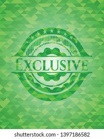 Exclusive green mosaic emblem. Vector Illustration. Detailed.