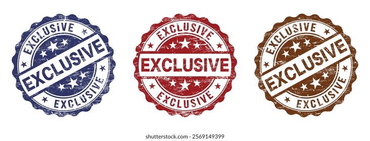 Exclusive grunge rubber business stamp on a white background.