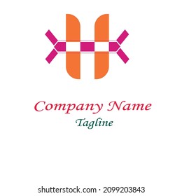 Exclusive H type logo design with colorful