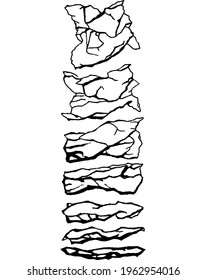 
Exclusive handmade ornament, geometric ink drawing of sheets of paper