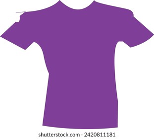 Percha exclusiva con una camiseta azul marino vacía que cuelga aislada en un fondo azul. En blanco
