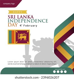 Exclusive Happy Sri Lanka independence day. Template for greeting card, background, banner, poster. Sri Lanka vector illustration.