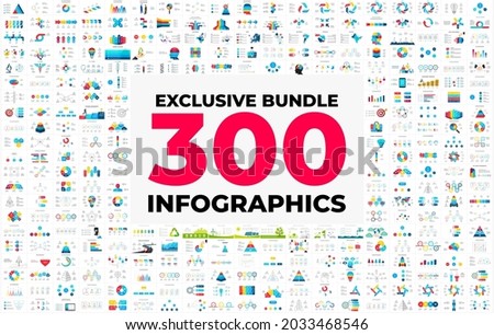 Exclusive Huge Infographics Bundle. 300 presentation slide templates - timelines, ecology, education, medical, maps, puzzle, arrows and doodle. Bestsellers collection.