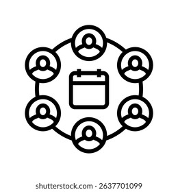exclusive industry networking event line icon vector. exclusive industry networking event sign. isolated contour symbol black illustration