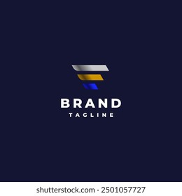 Exclusive Initial Lines F Letter Logo Design. Three Thick Lines Minimalist Letter F Logo Design.