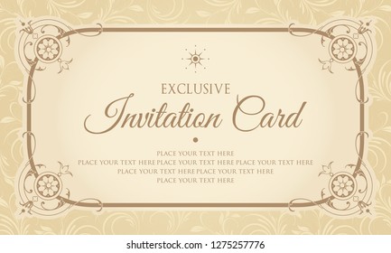 Exclusive invitation card design in vintage style