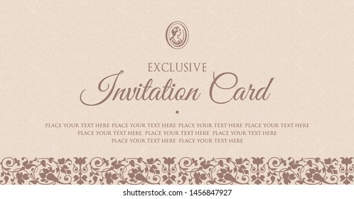 Exclusive invitation card template in vintage style