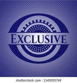 Exclusive jean or denim emblem or badge background