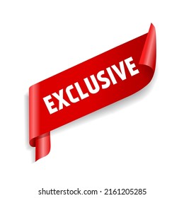 Exclusive label, banner, Vector red icon template.