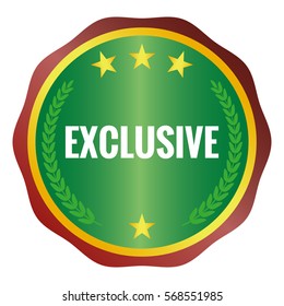 exclusive label on white background, vector illustration