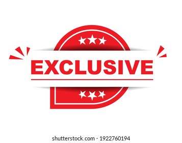 exclusive label. exclusive red band sign. exclusive