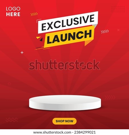 Exclusive Launch social media post with podium