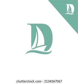 Exclusive Letter D Ship Logo with White Background best for any company