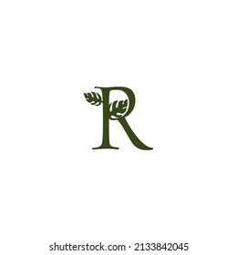 Exclusive Letter R Monstera Plant Logo With White Background Best For Any Company