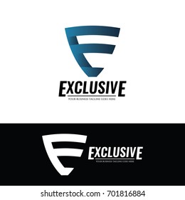 Exclusive logo design template. Letter E logo. Vector illustration